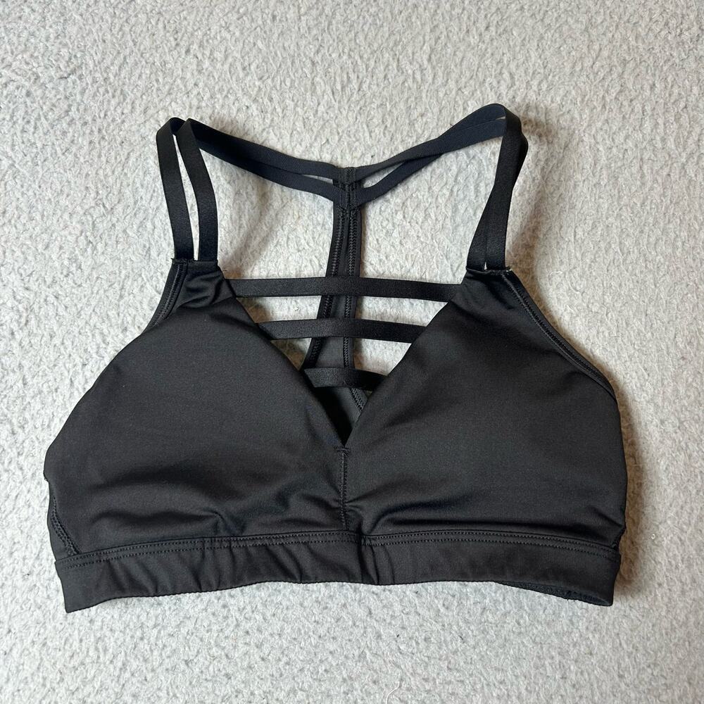 Victoria's Secret‎ Sports Bra Womens XS Black Caged Strappy Racerback Sports Bra